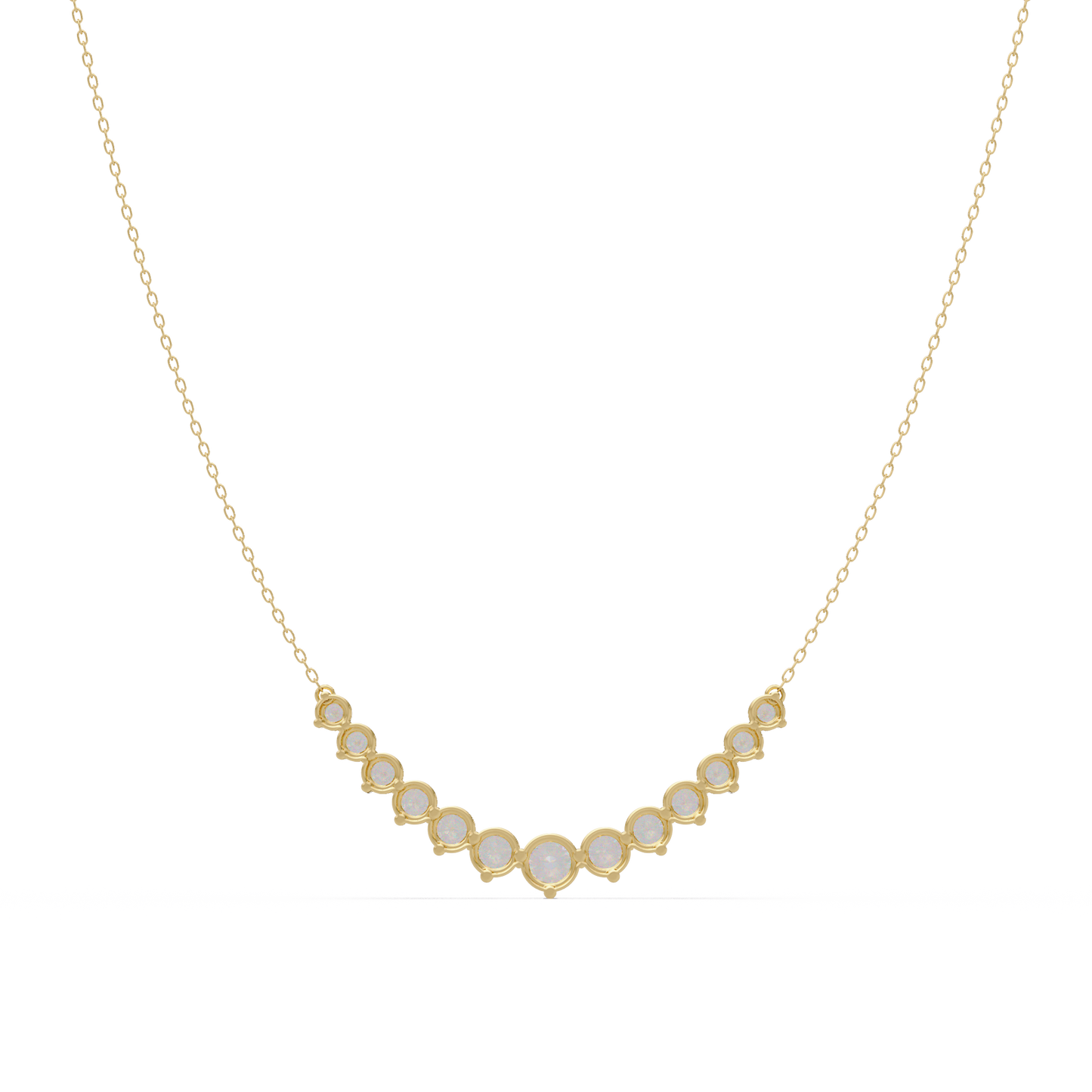 5.56 Ct Graduated Round Diamond Necklace 14K Gold Lab Grown