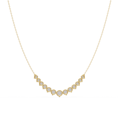 5.56 Ct Graduated Round Diamond Necklace 14K Gold Lab Grown