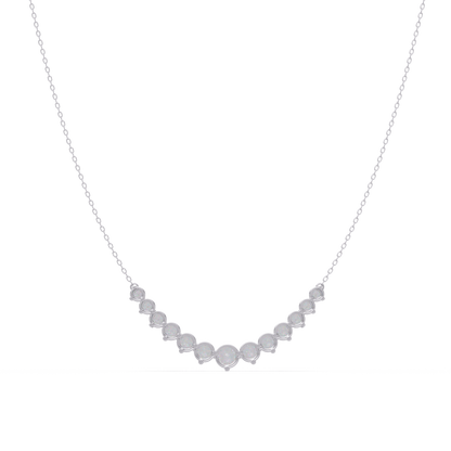 5.56 Ct Graduated Round Diamond Necklace 14K Gold Lab Grown