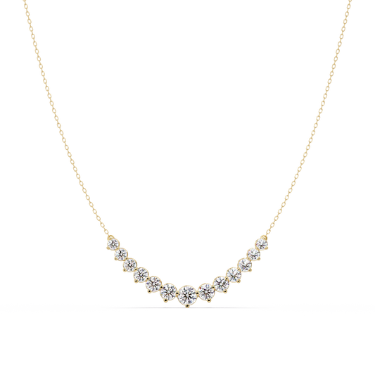 5.56 Ct Graduated Round Diamond Necklace 14K Gold Lab Grown