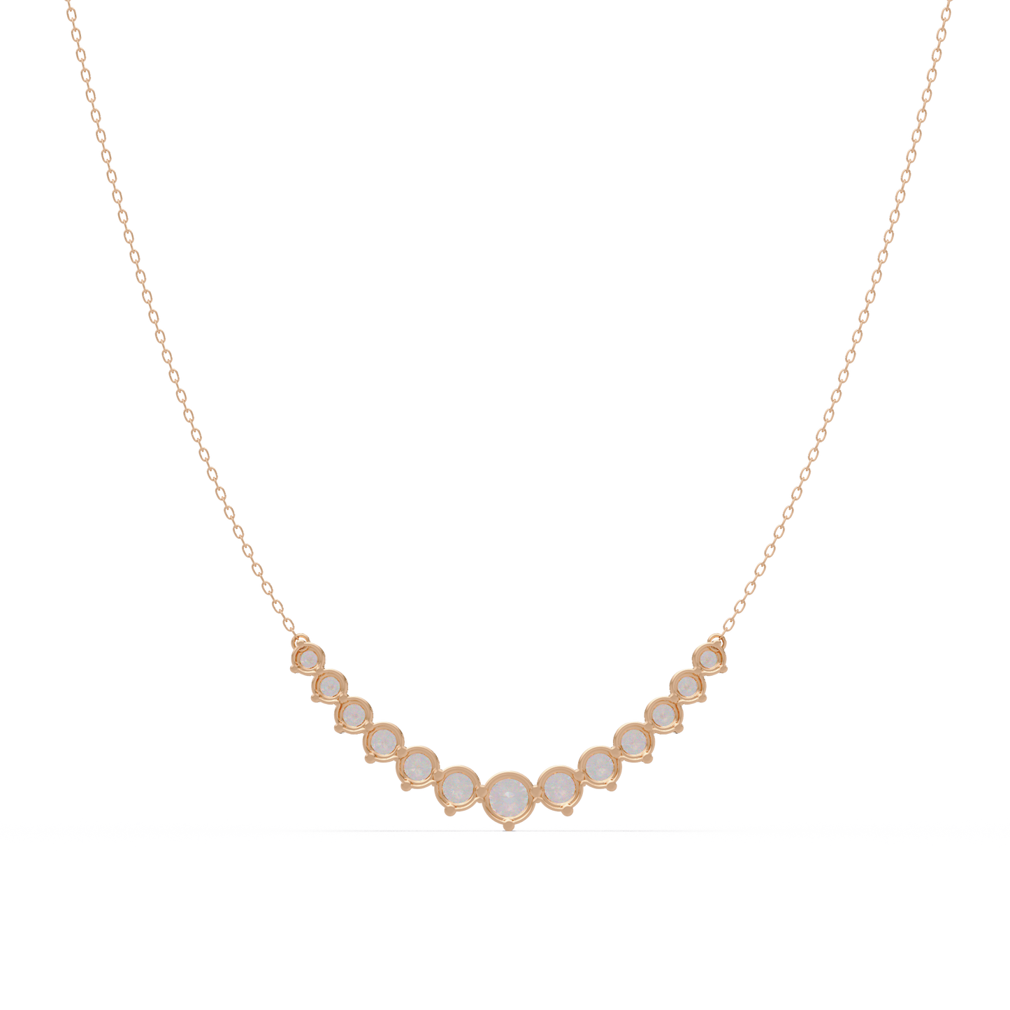 5.56 Ct Graduated Round Diamond Necklace 14K Gold Lab Grown