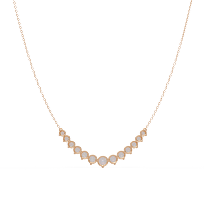 5.56 Ct Graduated Round Diamond Necklace 14K Gold Lab Grown