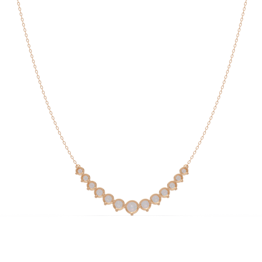 5.56 Ct Graduated Round Diamond Necklace 14K Gold Lab Grown