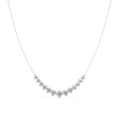 5.56 Ct Graduated Round Diamond Necklace 14K Gold Lab Grown