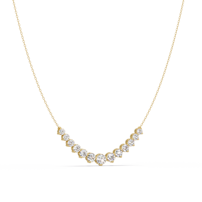 5.56 Ct Graduated Round Diamond Necklace 14K Gold Lab Grown