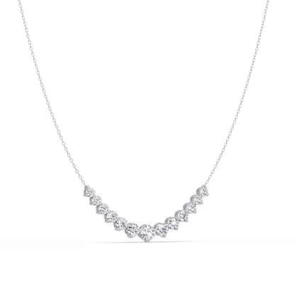 5.56 Ct Graduated Round Diamond Necklace 14K Gold Lab Grown