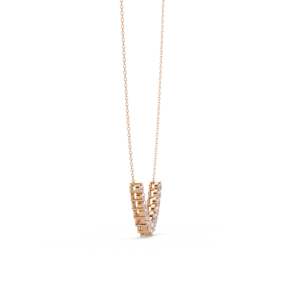 5.56 Ct Graduated Round Diamond Necklace 14K Gold Lab Grown