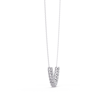 5.56 Ct Graduated Round Diamond Necklace 14K Gold Lab Grown