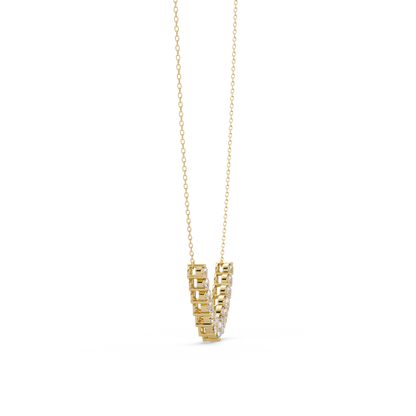 5.56 Ct Graduated Round Diamond Necklace 14K Gold Lab Grown
