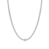 24 Ct Emerald Cut Lab Grown Diamond Tennis Necklace 14K Gold — product image 7