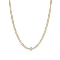 24 Ct Emerald Cut Lab Grown Diamond Tennis Necklace 14K Gold — product image 10