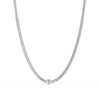 24 Ct Emerald Cut Lab Grown Diamond Tennis Necklace 14K Gold — product image 2