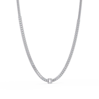 24 Ct Emerald Cut Lab Grown Diamond Tennis Necklace 14K Gold — product image 5
