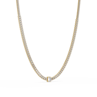 24 Ct Emerald Cut Lab Grown Diamond Tennis Necklace 14K Gold — product image 8