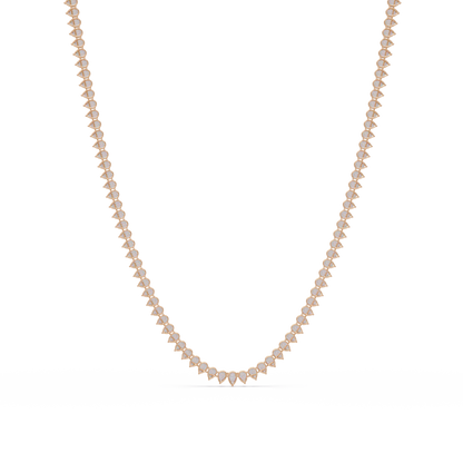 20.86 Ct Pear Diamond Tennis Necklace In 14K Gold Lab Grown Diamonds