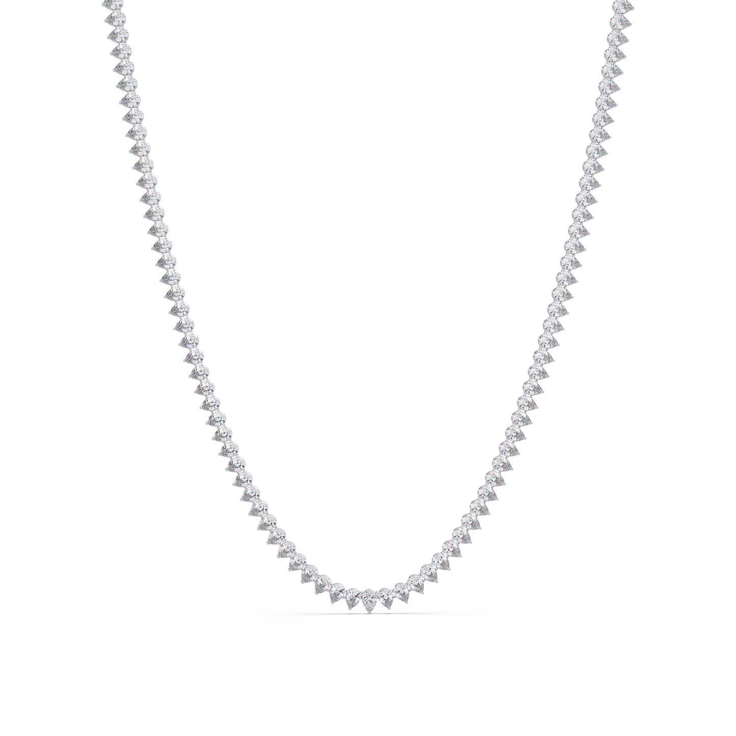 20.86 Ct Pear Diamond Tennis Necklace In 14K Gold Lab Grown Diamonds