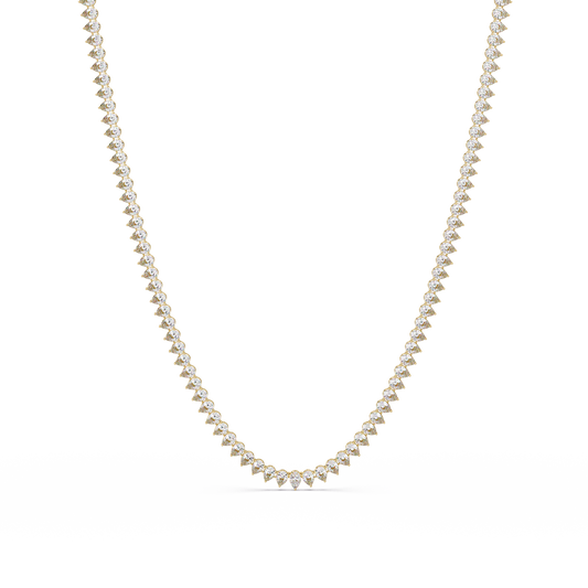 20.86 Ct Pear Diamond Tennis Necklace In 14K Gold Lab Grown Diamonds
