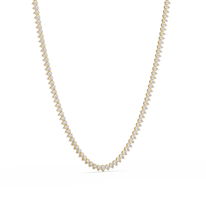 20.86 Ct Pear Diamond Tennis Necklace In 14K Gold Lab Grown Diamonds