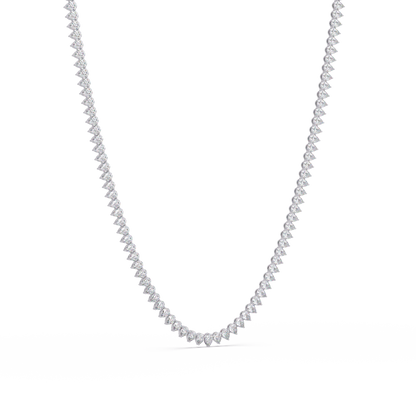 20.86 Ct Pear Diamond Tennis Necklace In 14K Gold Lab Grown Diamonds