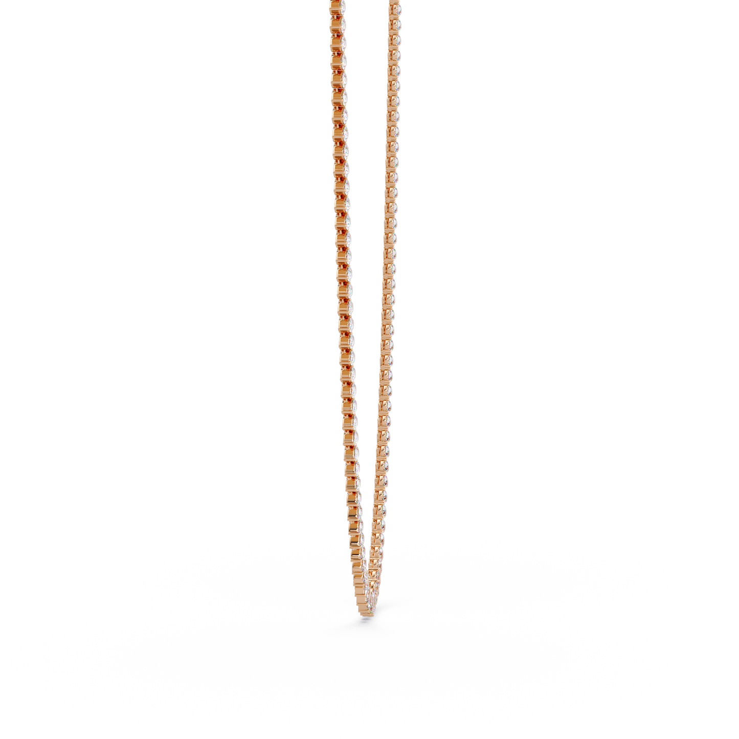 20.86 Ct Pear Diamond Tennis Necklace In 14K Gold Lab Grown Diamonds