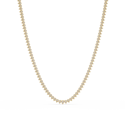 20.86 Ct Pear Diamond Tennis Necklace In 14K Gold Lab Grown Diamonds