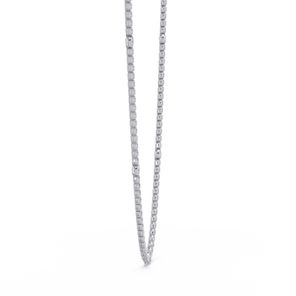 12.33 Ct Oval And Round Lab Grown Diamond Tennis Necklace In 14K Gold
