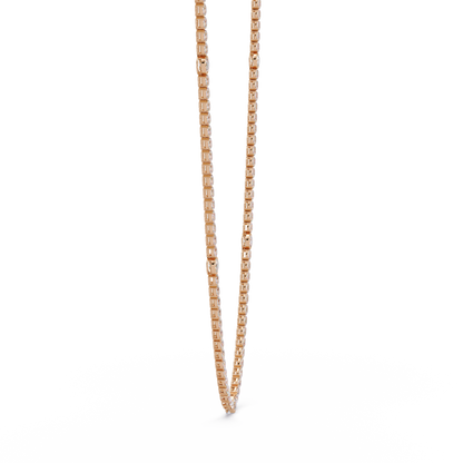12.33 Ct Oval And Round Lab Grown Diamond Tennis Necklace In 14K Gold