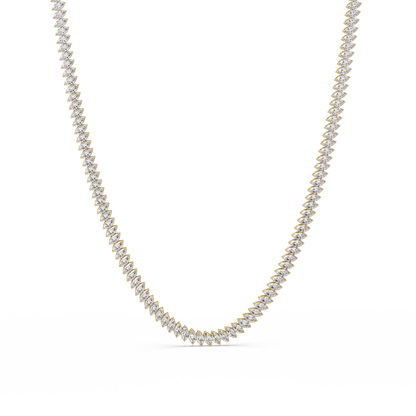 15.98 Ct Marquise Diamond Tennis Necklace 14K Gold Lab Grown