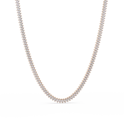 15.98 Ct Marquise Diamond Tennis Necklace 14K Gold Lab Grown