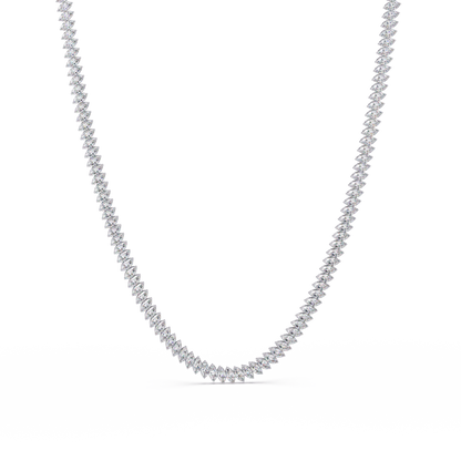 15.98 Ct Marquise Diamond Tennis Necklace 14K Gold Lab Grown