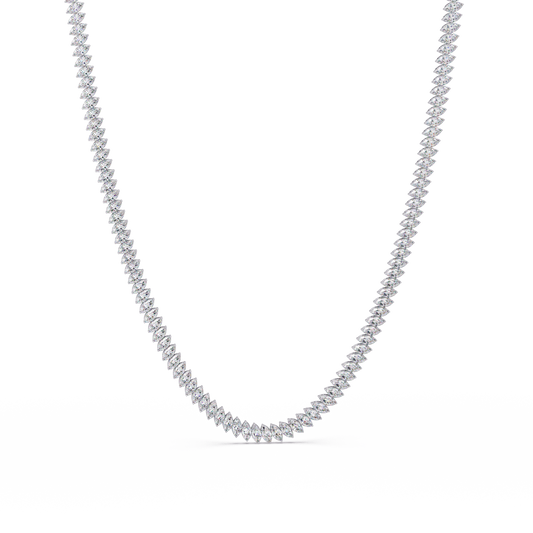 15.98 Ct Marquise Diamond Tennis Necklace 14K Gold Lab Grown