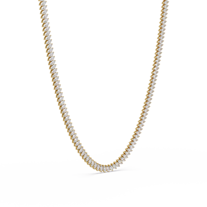 15.98 Ct Marquise Diamond Tennis Necklace 14K Gold Lab Grown