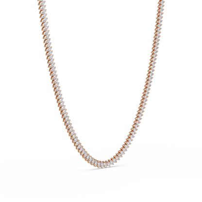 15.98 Ct Marquise Diamond Tennis Necklace 14K Gold Lab Grown