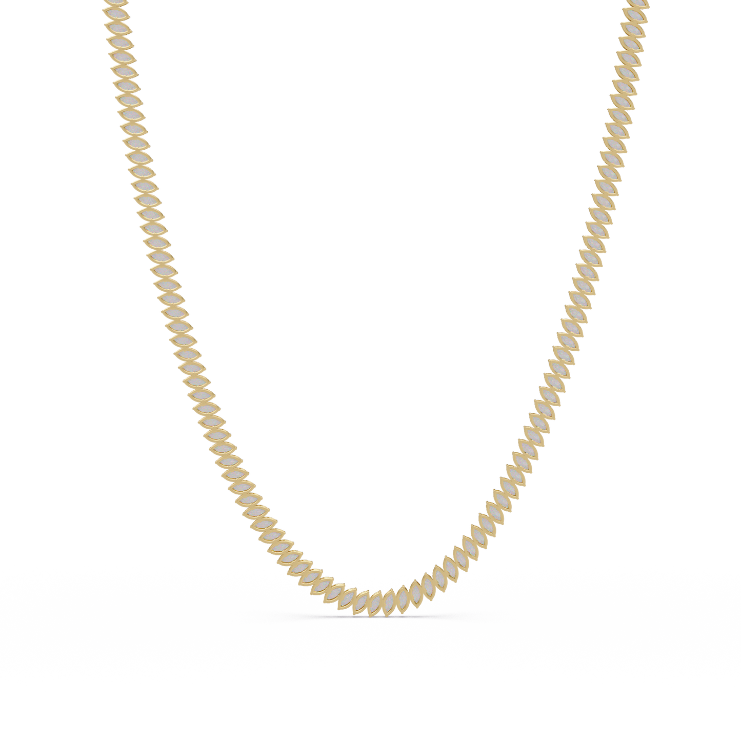 15.98 Ct Marquise Diamond Tennis Necklace 14K Gold Lab Grown