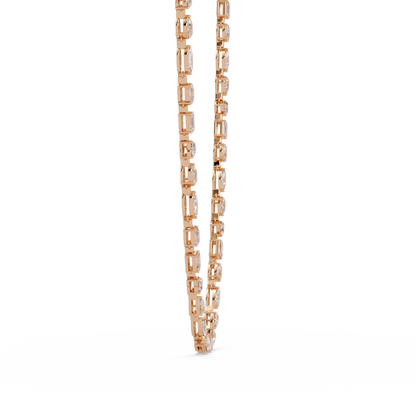 15.07 Carat Mixed Shape Diamond Necklace In 14K Gold Lab Grown