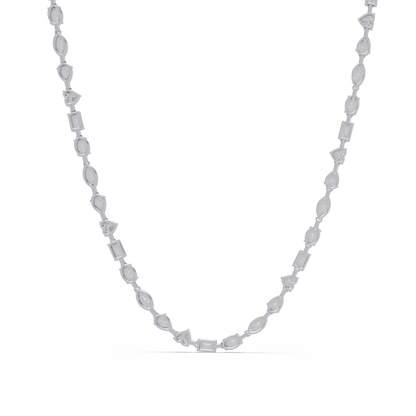 15.07 Carat Mixed Shape Diamond Necklace In 14K Gold Lab Grown