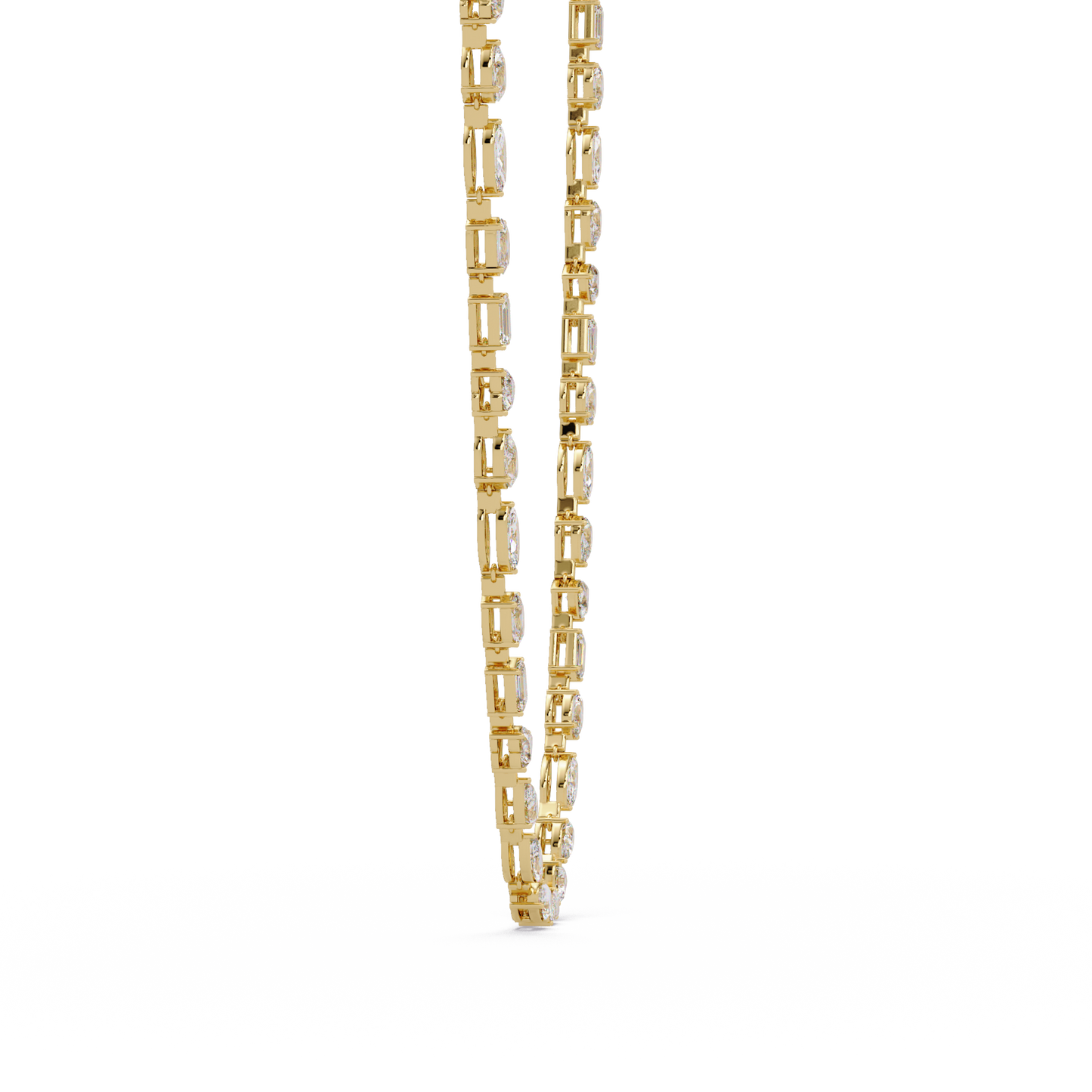 15.07 Carat Mixed Shape Diamond Necklace In 14K Gold Lab Grown