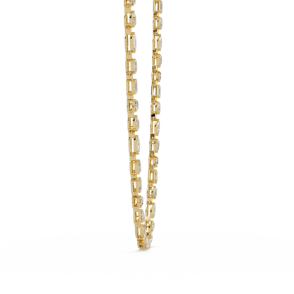 15.07 Carat Mixed Shape Diamond Necklace In 14K Gold Lab Grown
