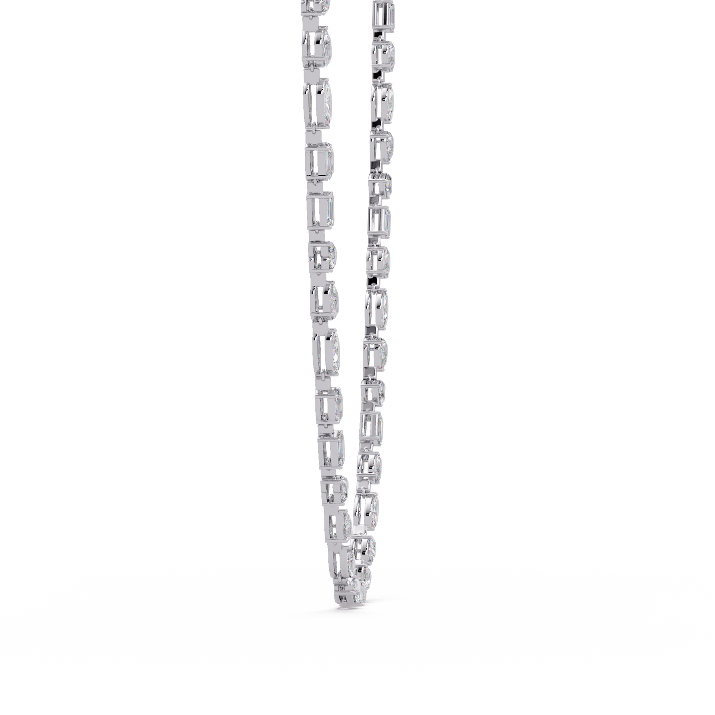 15.07 Carat Mixed Shape Diamond Necklace In 14K Gold Lab Grown