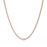 10.87 Ct Round Diamond Tennis Necklace With Oval Center Stone 14K Gold Lab Grown — product image 15