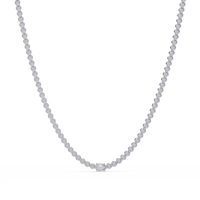 10.87 Ct Round Diamond Tennis Necklace With Oval Center Stone 14K Gold Lab Grown — product image 4