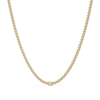 10.87 Ct Round Diamond Tennis Necklace With Oval Center Stone 14K Gold Lab Grown — product image 11