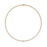 10.87 Ct Round Diamond Tennis Necklace With Oval Center Stone 14K Gold Lab Grown — product image 12