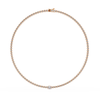 10.87 Ct Round Diamond Tennis Necklace With Oval Center Stone 14K Gold Lab Grown — product image 16