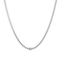 10.87 Ct Round Diamond Tennis Necklace With Oval Center Stone 14K Gold Lab Grown — product image 2