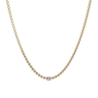 10.87 Ct Round Diamond Tennis Necklace With Oval Center Stone 14K Gold Lab Grown — product image 8