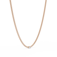 10.87 Ct Round Diamond Tennis Necklace With Oval Center Stone 14K Gold Lab Grown — product image 13
