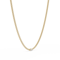 10.87 Ct Round Diamond Tennis Necklace With Oval Center Stone 14K Gold Lab Grown — product image 9