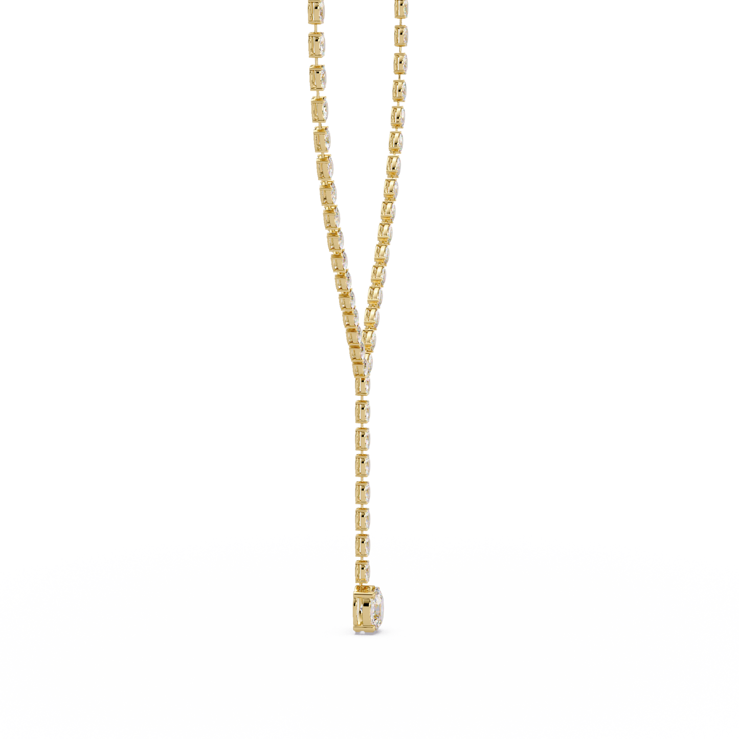 16.05 Ct Oval Diamond Drop Necklace 14K Gold Lab Grown Diamonds
