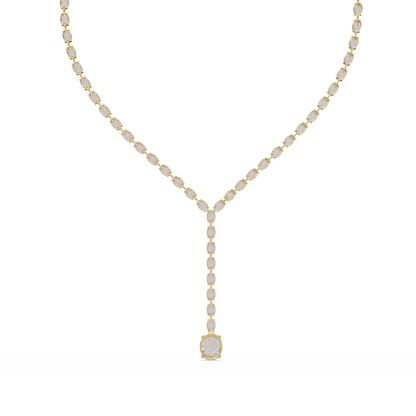 16.05 Ct Oval Diamond Drop Necklace 14K Gold Lab Grown Diamonds